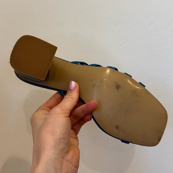 Journee Collection Women Blue Emory Open Square Toe Block Heel Sandals Size 8 - Picture 13 of 14